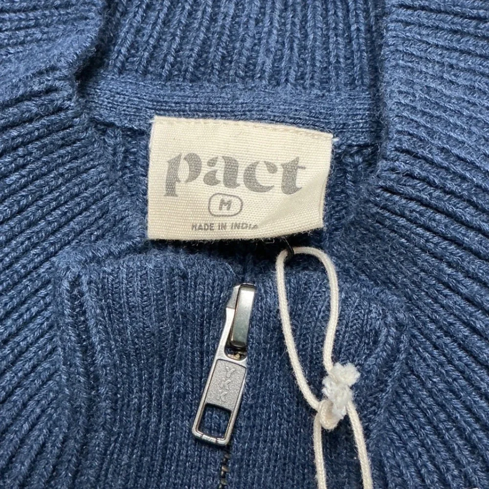 Pact Quarter-Zip Sweater Mens Medium Navy Blue New‎ With Tags